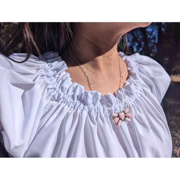 Native American Heart Cluster Pink Conch Shell‎ Pendant Chain Necklace Jewelry** - Picture 6 of 10